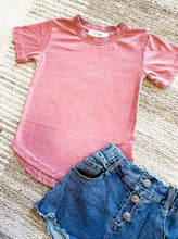 Load image into Gallery viewer, Better Than Your Basic Tee MAUVE PINK | Kid's Mineral Wash Short Sleeve Boyfriend Tee