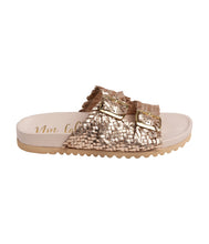 Load image into Gallery viewer, Intertwine Dual Woven Strap Slide in Champagne
