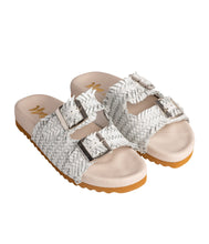 Load image into Gallery viewer, Intertwine Dual Woven Strap Slide in White
