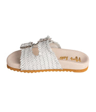 Load image into Gallery viewer, Intertwine Dual Woven Strap Slide in White