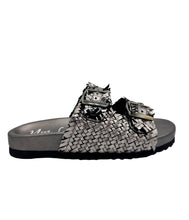 Load image into Gallery viewer, Intertwine Dual Woven Strap Slide in Pewter