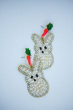 Load image into Gallery viewer, Easter Bunny Seed Bead Earrings in White