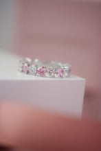 Load image into Gallery viewer, Trisha Pink Heart Sterling Silver Ring Band