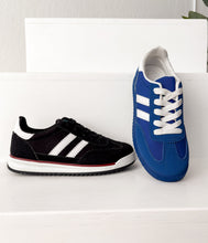 Load image into Gallery viewer, Tokyo Dual Stripe Sneakers in Black