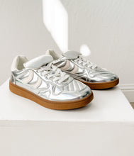 Load image into Gallery viewer, Milan Metallic Sneaker in Silver