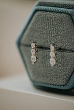 Load image into Gallery viewer, Aelia 3-Stone Silver Stud Earrings
