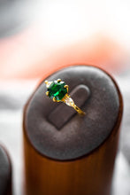 Load image into Gallery viewer, Mia Emerald Hexagon Cut Gold Ring
