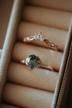 Load image into Gallery viewer, Annie Moss Agate Rose Gold 2PC Ring Set
