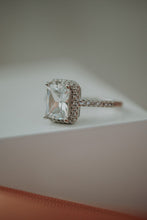 Load image into Gallery viewer, Zheynel Emerald Cut Sterling Silver Ring