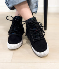 Load image into Gallery viewer, Nick Fringe Sneaker Wedge in Black