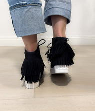 Load image into Gallery viewer, Nick Fringe Sneaker Wedge in Black