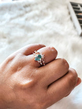 Load image into Gallery viewer, Annie Moss Agate Rose Gold 2PC Ring Set