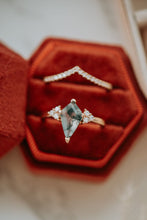 Load image into Gallery viewer, Marina Moss Agate 2PC Rose Gold Ring Set