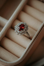 Load image into Gallery viewer, Eloise Garnet Oval Sterling Silver Engagement Ring