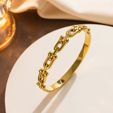 Load image into Gallery viewer, Rhea Buckle Gold Bangle
