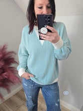 Load image into Gallery viewer, Ribbed Colorblock Oversized Top