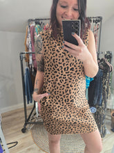 Load image into Gallery viewer, Leopard Jacquard Collard Sleeveless Dress