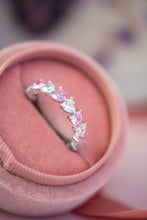 Load image into Gallery viewer, Trisha Pink Heart Sterling Silver Ring Band