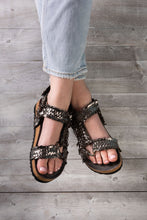 Load image into Gallery viewer, River Dance Woven Sandal in Pewter