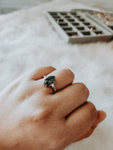 Load image into Gallery viewer, Dina Hexagon Moss Agate Gold Engagement Ring