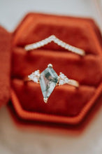 Load image into Gallery viewer, Marina Moss Agate 2PC Rose Gold Ring Set