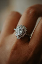 Load image into Gallery viewer, Nell Pear Cut Silver Ring