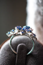 Load image into Gallery viewer, Zoe Sapphire Floral Sterling Silver Ring