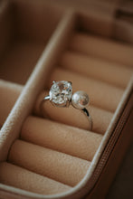 Load image into Gallery viewer, Lana Oval Cut Cubic Zirconia and Pearl Sterling Silver Ring