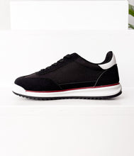Load image into Gallery viewer, Tokyo Dual Stripe Sneakers in Black