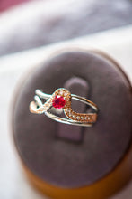 Load image into Gallery viewer, Cora Pink Gemstone Two-Toned Silver Ring