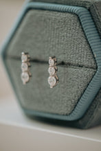 Load image into Gallery viewer, Aelia 3-Stone Silver Stud Earrings