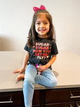 Load image into Gallery viewer, Sugar Sugar MINI | Girl's Black Cheetah Graphic Tee