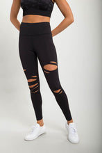 Load image into Gallery viewer, Mono B Red Laser-Cut Highwaist Leggings