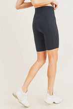 Load image into Gallery viewer, Tapered Band Essential Biker Shorts in Black