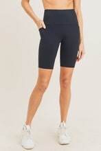 Load image into Gallery viewer, Tapered Band Essential Biker Shorts in Black