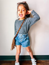 Load image into Gallery viewer, Vintage Like Vinyl IRON BLACK | Kids Mineral Wash Boyfriend Tee