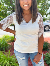 Load image into Gallery viewer, Country Roots | Women's Lace Sleeve Top { 5 colors }