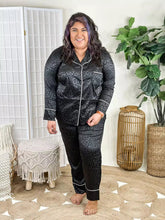 Load image into Gallery viewer, PREORDER: Jollin Leopard Satin PJ Set in Black