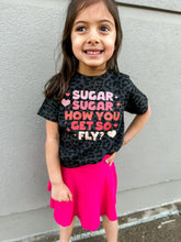 Load image into Gallery viewer, Sugar Sugar MINI | Girl's Black Cheetah Graphic Tee