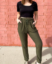 Load image into Gallery viewer, Adult | Olive Butter Drawstring Joggers