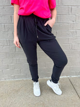 Load image into Gallery viewer, Adult | Black Butter Drawstring Joggers