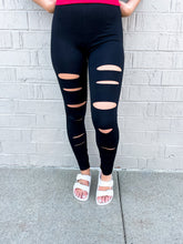 Load image into Gallery viewer, Black Ripped Leggings | Women's