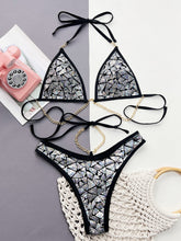 Load image into Gallery viewer, Sequin Halter Neck Two-Piece Bikini Set