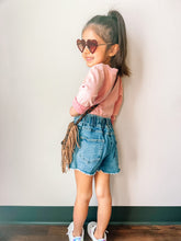 Load image into Gallery viewer, BAE | Distressed Vintage Wash Denim Paperbag Shorts