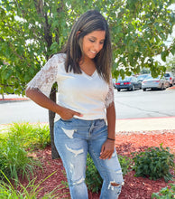 Load image into Gallery viewer, Country Roots | Women's Lace Sleeve Top { 5 colors }