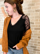 Load image into Gallery viewer, Country Roots | Women's Lace Sleeve Top { 5 colors }