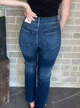 Load image into Gallery viewer, The Dark Jule | KanCan Straight Fit Double Button Dark Wash Jeans