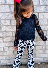 Load image into Gallery viewer, Clarabelle | Girl's Cow Print Butter Soft Flares