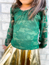 Load image into Gallery viewer, Hey Pretty Girl Lace Green Leotard and Top