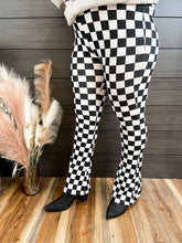 Load image into Gallery viewer, Meet Me at the Finish Line | Adult Checkered Butter Soft Flares